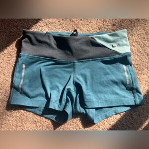 Nike Epic Run Tight Boy Shorts Teal Blue XS